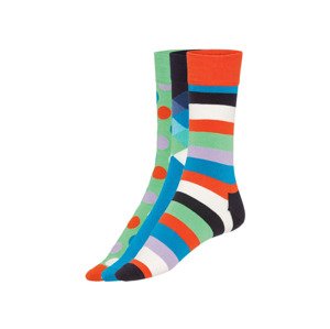 Happy Socks Dámské / Pánské ponožky v dárkovém balen (36-40, puntíky zelená / vzor / pruhy)