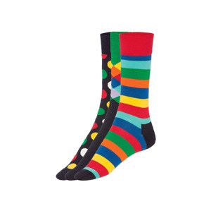 Happy Socks Dámské / Pánské ponožky v dárkovém balen (36-40, puntíky černá / vzor černá)