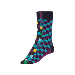 Happy Socks Dámské / Pánské ponožky v dárkovém balen (36-40, puntíky černá / pruhy)