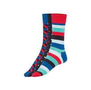Happy Socks Dámské / Pánské ponožky v dárkovém balen (36-40, vzor modrá červená / puntíky černá)