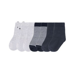 lupilu® Chlapecké ponožky BIO, 7 párů (child 2 years onwards#male, 19/22, pruhy/šedá/navy modrá/bílá)