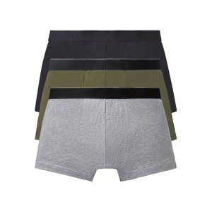 LIVERGY Pánské boxerky, 3 kusy (4/S, černá/šedá/zelená)