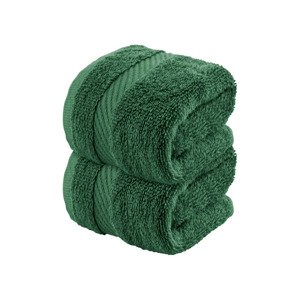 LIVARNO home Froté ručník pro hosty, 30 x 50 cm, 2 ku (tmavě zelená)