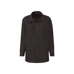 esmara® Dámský flanelový overshirt (adult#female#ne, S (36/38), černá)
