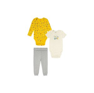 lupilu Chlapecká souprava s BIO bavlnou, 3dílná (86/92, žlutá/bílá/šedá)