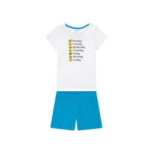Dívčí pyžamo / noční košile BIO (110/116, bílá/modrá)