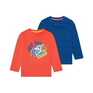lupilu Chlapecké triko s dlouhými rukávy, 2 kus (86/92, červená/modrá)