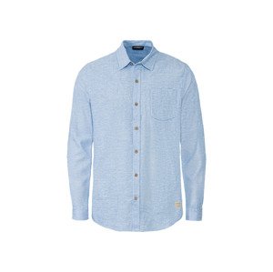 LIVERGY® Pánská volnočasová košile s konopným vlá (M (39/40), světle modrá)