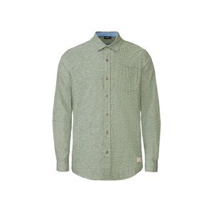 LIVERGY Pánská volnočasová košile s konopným vlá (XL (43/44), zelená)