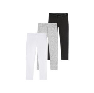 lupilu® Dívčí legíny, 3 kusy (110/116, černá/bílá/šedá)