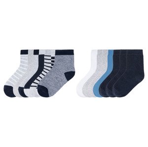 lupilu® Chlapecké ponožky BIO, 7 párů (child 2 years onwards#male, 19/22, pruhy / navy modrá / šedá)