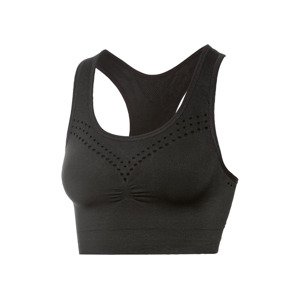 Crivit Dámská bezešvá sportovní podprsenka, Medium Level (S (36/38), černá)