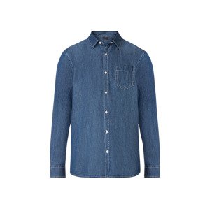 LIVERGY Pánská džínová košile (M (39/40), tmavě modrá)