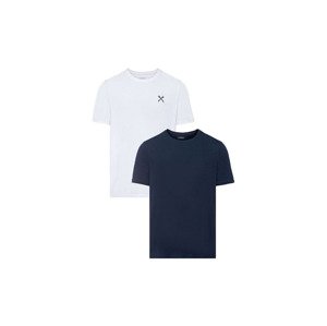 LIVERGY® Pánské triko, 2 kusy (adult#male#ne, XL (56/58), bílá / navy modrá)