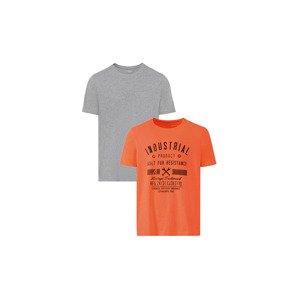 LIVERGY® Pánské triko, 2 kusy (adult#male#ne, L (52/54), oranžová/šedá)