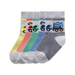 lupilu Chlapecké ponožky s bio bavlnou, 5 párů (19/22, motivy/pruhy)