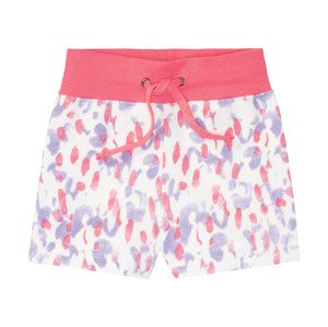 lupilu® Dívčí teplákové šortky (child#female#ne, 98/104, bílá / lila fialová / růžová)