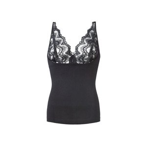 esmara® Dámská bezešvá tvarující košilka (úzká ramínka/černá, XL (48/50))