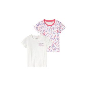 lupilu® Dívčí triko, 2 kusy (child#female#ne, 110/116, bílá / lila fialová / růžová)