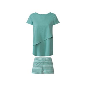 esmara® Dámské pyžamo na kojení BIO (adult#female, XS (32/34), zelená/pruhovaná)