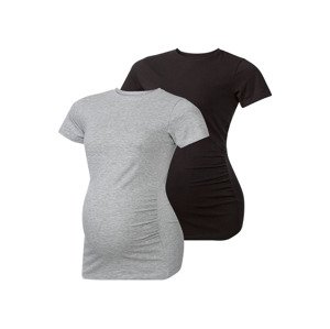 esmara® Dámské těhotenské triko, 2 kusy (adult#female#ano, S (36/38), černá/šedá)