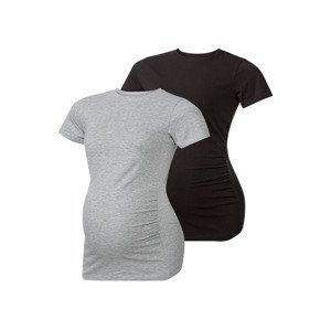 esmara® Dámské těhotenské triko, 2 kusy (adult#female#ano, XL (48/50), černá/šedá)