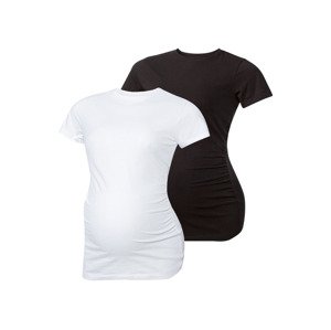 esmara® Dámské těhotenské triko, 2 kusy (adult#female#ano, XS (32/34), černá/bílá)