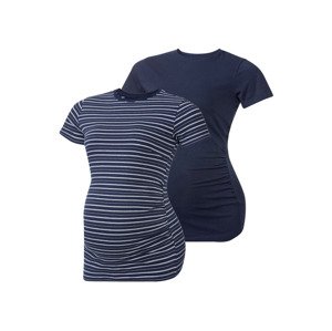 esmara Dámské těhotenské triko, 2 kusy (L (44/46), pruhy / námořnická modrá)