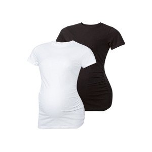 esmara® Dámské těhotenské triko, 2 kusy (adult#female#ano, L (44/46), černá/bílá)