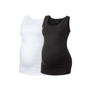 esmara® Dámský těhotenský top, 2 kusy (adult#female#ano, L (44/46), černá/bílá)