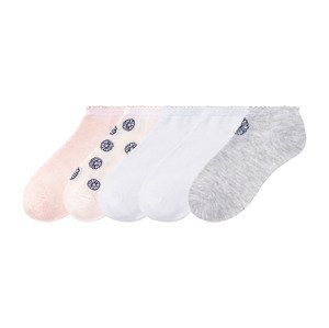 pepperts Dívčí ponožky, 5 párů (35/38, šedá / bílá / světle růžová)