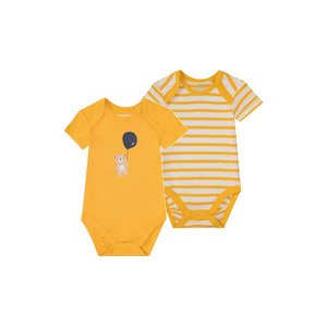 lupilu® Chlapecké body BIO, 2 kusy (baby/infant#male#ne, 50/56, pruhy/žlutá)