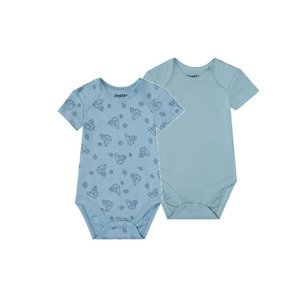 lupilu® Chlapecké body BIO, 2 kusy (baby/infant#male#ne, 62/68, vzorovaná / světle modrá)