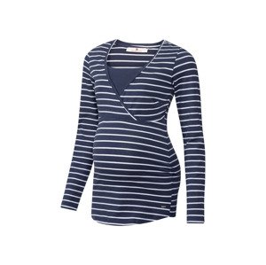 bellybutton Dámské těhotenské triko s dlouhými rukáv (44, pruhy navy modrá / bílá)