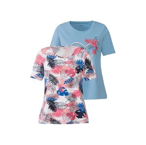 esmara® Dámské triko, 2 kusy (adult#female#ne, M (40/42), růžová/modrá)