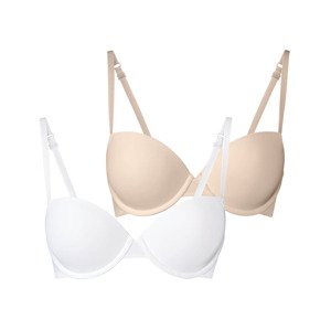 esmara® Dámská podprsenka, 2 kusy (ne#bra, 85 F, béžová/bílá)