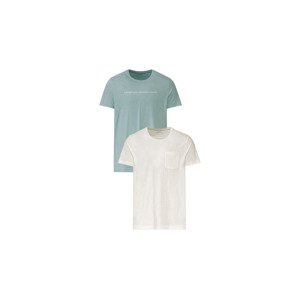 LIVERGY® Pánské triko, 2 kusy (adult#male#ne, M (48/50), zelená/bílá)