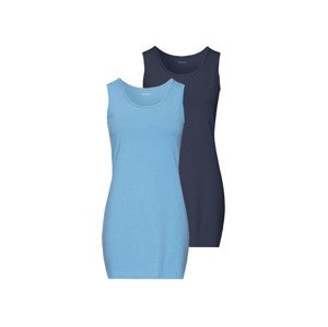 esmara® Dámský dlouhý top, 2 kusy (XL (48/50), modrá / tmavě modrá)