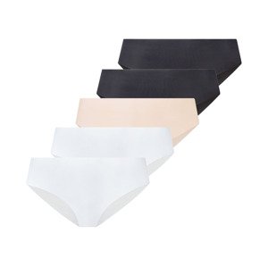 esmara Dámské bezešvé kalhotky, 5 kusů (XS (32/34), černá/béžová/bílá)