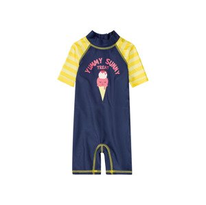 lupilu® Dívčí plavky proti UV záření (child#female, 74/80, tmavě modrá / žlutá)