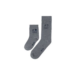 Pánské / Dětské ponožky, 2 páry (39–42 / 27–30, tmavě šedá)