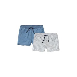 lupilu® Dívčí / Chlapecké šortky, 2 kusy (98/104, pruhy světle modrá)
