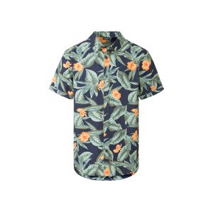 LIVERGY Pánská košile (M (39/40), zelená/oranžová/námořnická modrá)
