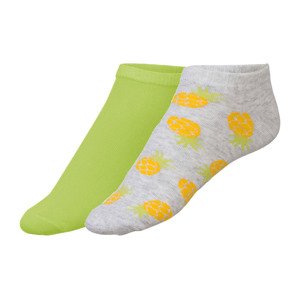 Dámské / Pánské nízké ponožky, 2 páry (39/42, ananas)