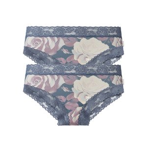 esmara® Dámské kalhotky, 2 kusy (adult#female#ne#briefs, L (44/46), vzorovaná)