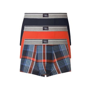 LIVERGY® Pánské boxerky, 3 kusy (adult#male#ne#undershorts, 7/XL, káro/navy modrá/červená)