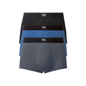 LIVERGY® Pánské boxerky, 3 kusy (adult#male#ne#undershorts, 5/M, černá/modrá/tmavě modrá)