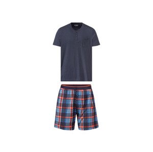 LIVERGY® Pánské pyžamo (adult#male, S (44/46), káro / navy modrá)