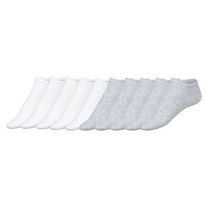 esmara Dámské nízké ponožky, 10 párů (35/38, bílá/šedá)