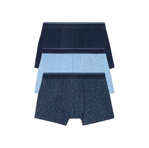 LIVERGY Pánské boxerky, 3 kusy (5/M, námořnická modrá / modrá)